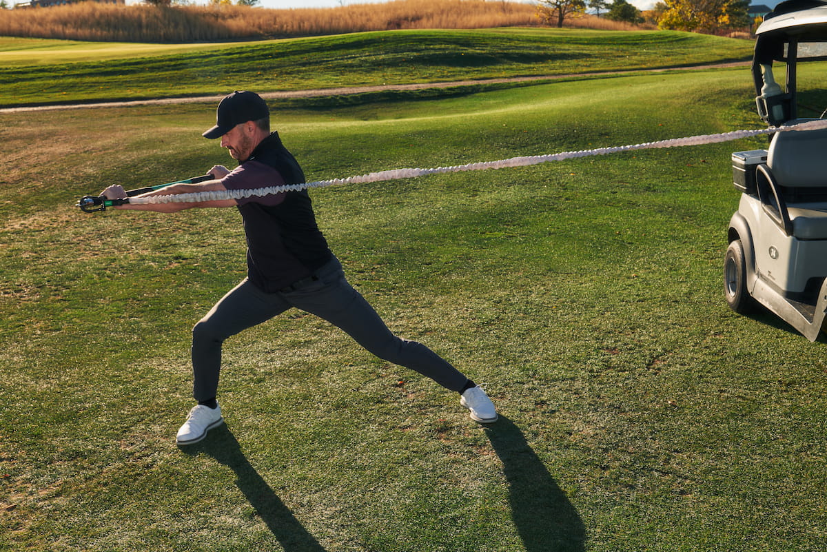 Golf player stretching